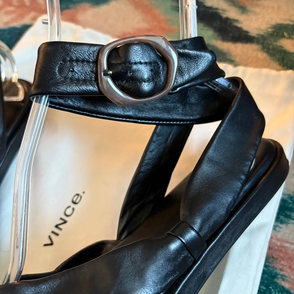 NEW Vince Reza Ankle Strap Sandals in Black 7